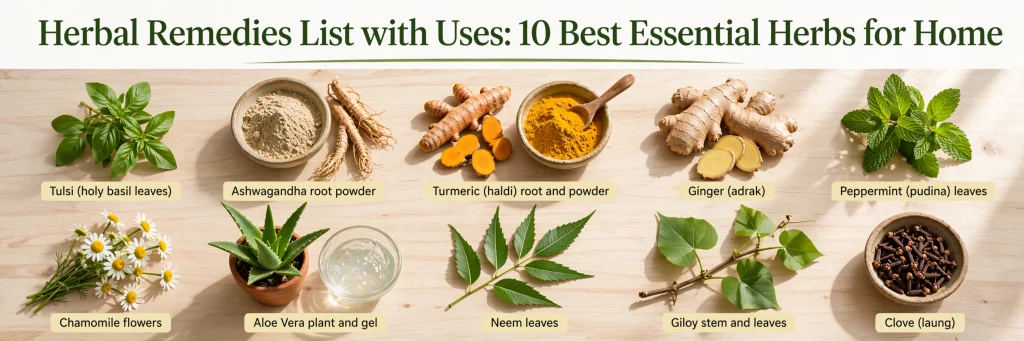 Herbal Remedies List with Uses - 10 Best Herbs