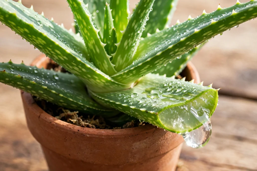 Aloe Vera fresh gel from Herbal Remedies List with Uses