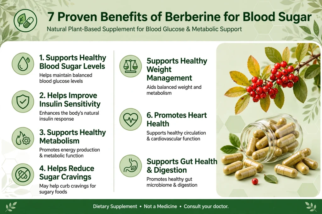 Berberine capsules - 7 benefits for blood sugar and metabolism support