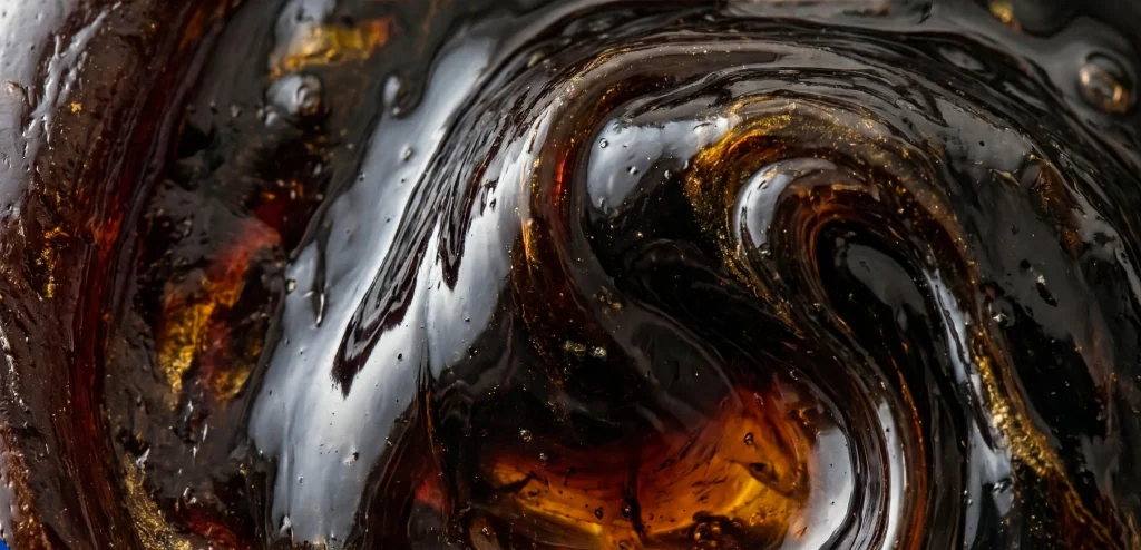 Pure Shilajit resin texture close up - Real vs Fake Shilajit identification
